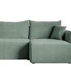 Mamla L-shaped Amon 27 corner sofa with sleeping function with a container, universal hydrophobic velor