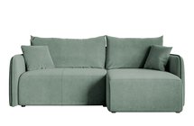 Mamla L-shaped Amon 27 corner sofa with sleeping function with a container, universal hydrophobic velor