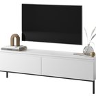 Meuble TV Bemmi, 150 cm, blanc avec pieds noirs