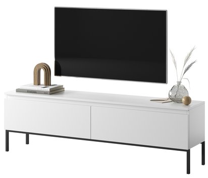 Bemmi TV cabinet, 150 cm, white with black legs