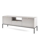 Vellore 154 cm grey TV cabinet with grooved fronts and gold handles RTV-154