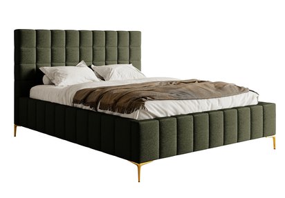 Upholstered bed 180x200 cm Szejlo with container, metal frame Raven 78 chenille