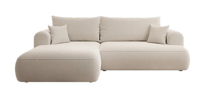 Corner sofa with sleeping function Ovo L-shaped Abriamo 03 with boucle container left side