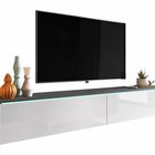 TV cabinet Kane 180 cm matera / white gloss (Lighting: No)