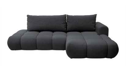 Ombo Storm 99 L-shaped corner sofa with sleeping function with a container in easy-to-clean braided fabric, right-hand side