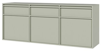 Evo three-door chest of drawers, hanging, 154 cm, Sage