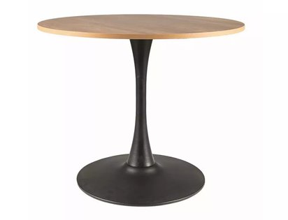 Amadeo dining table round top 90 cm oak/matt black