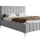 Upholstered bed 160x200 cm Szejlo with container, metal frame Raven 06 chenille