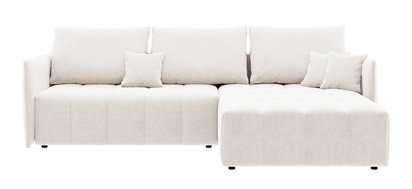 Boquete L-shaped corner sofa with sleeping function with storage, universal, light beige, in easy-clean fabric