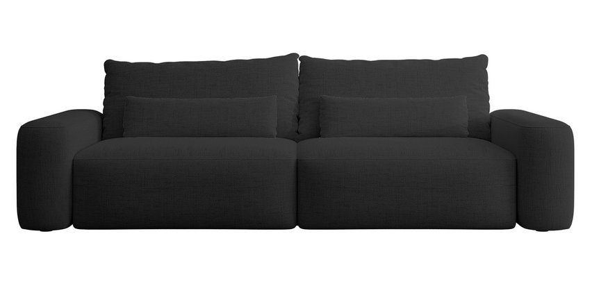 Carnos Moly 99 three-seater sofa, hydrophobic chenille, black legs