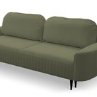 Sotira sofa bed with sleeping function and bedding container, olive velvet