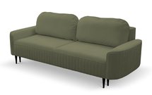 Sotira sofa bed with sleeping function and bedding container, olive velvet