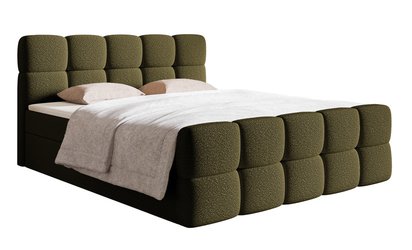 Continental bed 160x200 cm Cloudy with containers and Legend 05 boucle topper