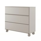 Chocolated chest of drawers with three drawers 100 cm on crutch legs, sand beige