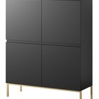 Bemmi high chest of drawers, 100 cm, black with gold legs