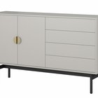 Commode 2 portes Stoon avec 4 tiroirs 154 cm Gris beige