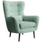 Vence Castel 34 wing armchair, velvet, easy-to-clean beech legs