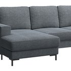 Mokpeo L-shaped corner sofa with sleeping function with two containers on black legs Sorella 89 chenille left-hand side