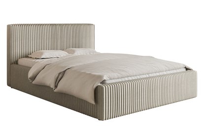 Upholstered bed 140x200 cm Tilio with storage, metal frame Tilia 03 thick corduroy