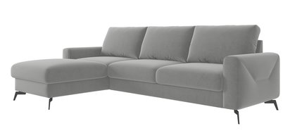 Softano L-shaped corner sofa with sleeping function with Cloud 83 container, easy-cleaning, hydrophobic, left-sided