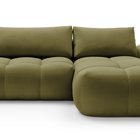 Canapé d'angle en L Ombo avec fonction couchage avec conteneur Salvador 08, velours hydrophobe, côté droit