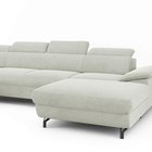 Corner sofa with sleeping function Lambo U-shaped Castel 80 with container, black legs, left-hand side