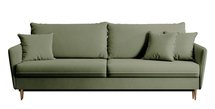 Three-seater sofa Volio Magic Velvet 2243 sage hydrophobic velvet gold legs