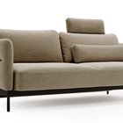 Solianero three-seater sofa bed, dark beige braid