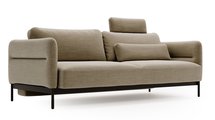 Solianero three-seater sofa bed, dark beige braid