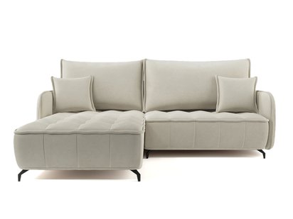 Corner sofa with sleeping function Arandes L-shaped with container Castel 03 easy-cleaning velvet left-hand side