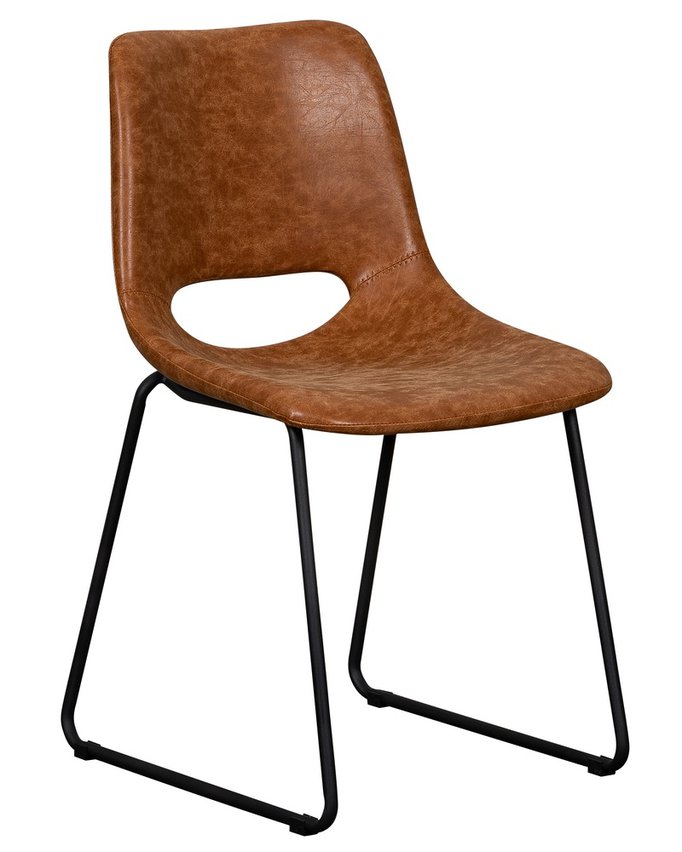 Panessy upholstered chair, brown eco-leather