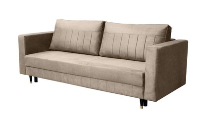 Mullino three-seater sofa with storage, beige, hydrophobic velvet