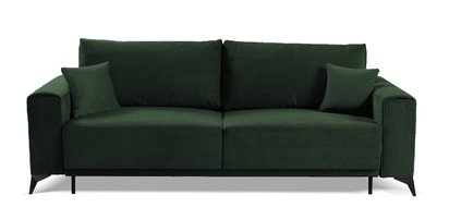 Jokiranta three-seater sofa with storage, dark green corduroy