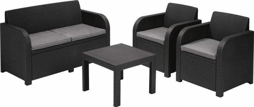 Georgia Keter four-seater garden set with a graphite table