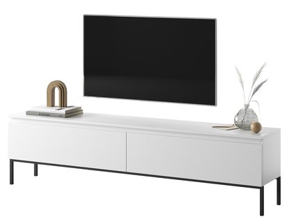 Bemmi TV cabinet, 175 cm, white with black legs