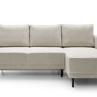 Rodario mini gray beige corner sofa with sleeping function with right-hand corduroy container