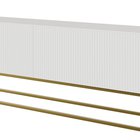 Veldio TV cabinet with milled front 175 cm White with gold legs (MILOMAR FRAME)