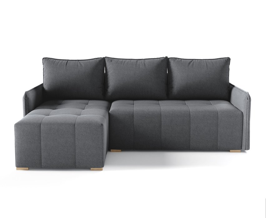 Corner sofa with sleeping function Grenada L-shaped with container Neve 97 braid left-hand side