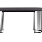 Pestiter Dining Table 110x220cm Black Oak/Steel Base