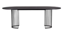 Pestiter Dining Table 110x220cm Black Oak/Steel Base