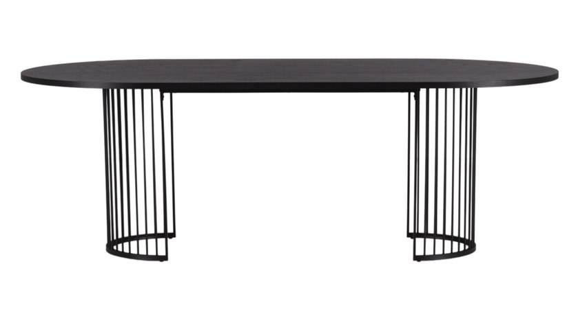 Pestiter Dining Table 110x220cm Black Oak/Steel Base