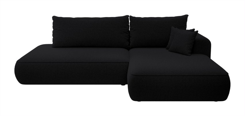 Foggi Melody 15 L-shaped corner sofa with sleeping function with right-hand chenille container