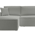 Farese New L-shaped corner sofa with sleeping function with a left-handed gray boucle container