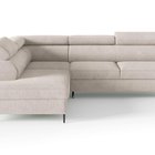 Corner sofa with sleeping function Vero L-shaped with container Neve 03 braided left-hand side