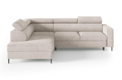 Corner sofa with sleeping function Vero L-shaped with container Neve 03 braided left-hand side