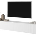 Veldio TV cabinet, 175 cm, white with a milled front