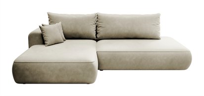 Foggi Magic Velvet 2201 L-shaped corner sofa with sleeping function with a container in hydrophobic velor fabric, left-hand side