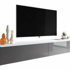 TV cabinet Kane 180 cm matt white / glossy grey (Lighting: No)