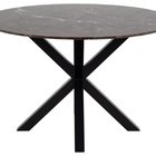 Kardema round dining table 120 cm brown marble on black legs