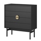 Commode Stoon 4 tiroirs 85 cm Noir